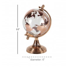 Decmode Modern 11 X 6 Inch Copper Glass And Aluminum Globe Decor   568894127